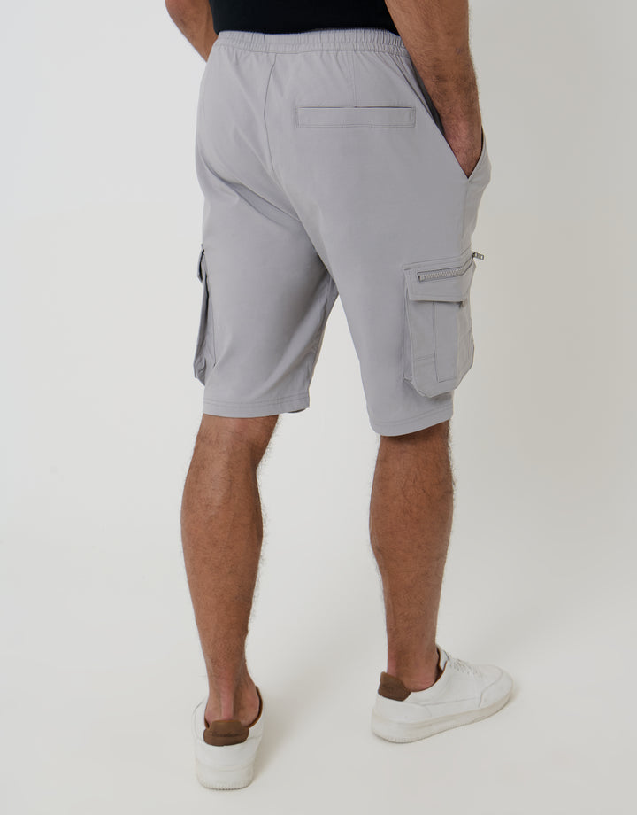 Chalk Elasticated Waist Stretch Cargo Shorts