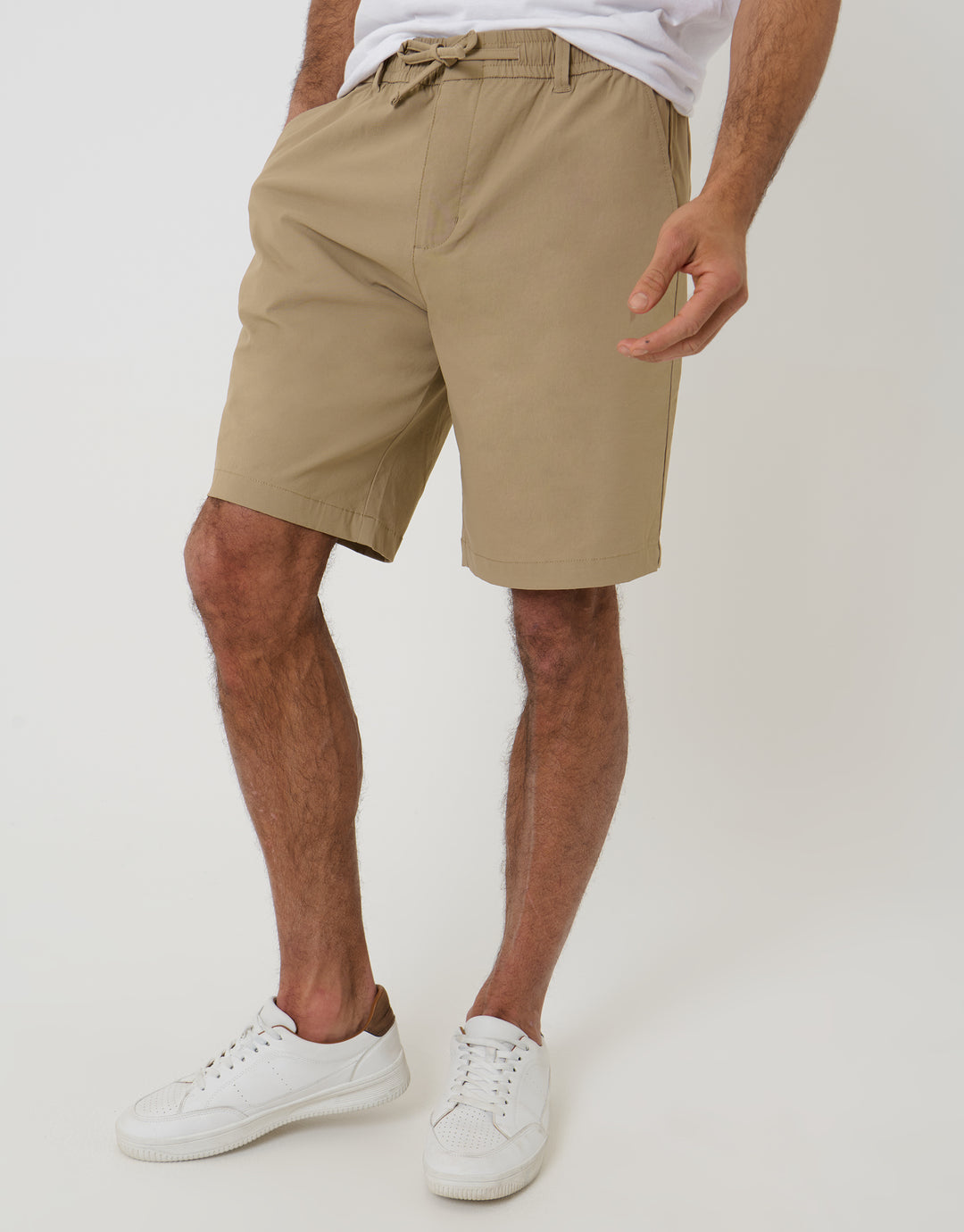 Stone Regular Fit Elasticated Waist Stretch Chino Shorts