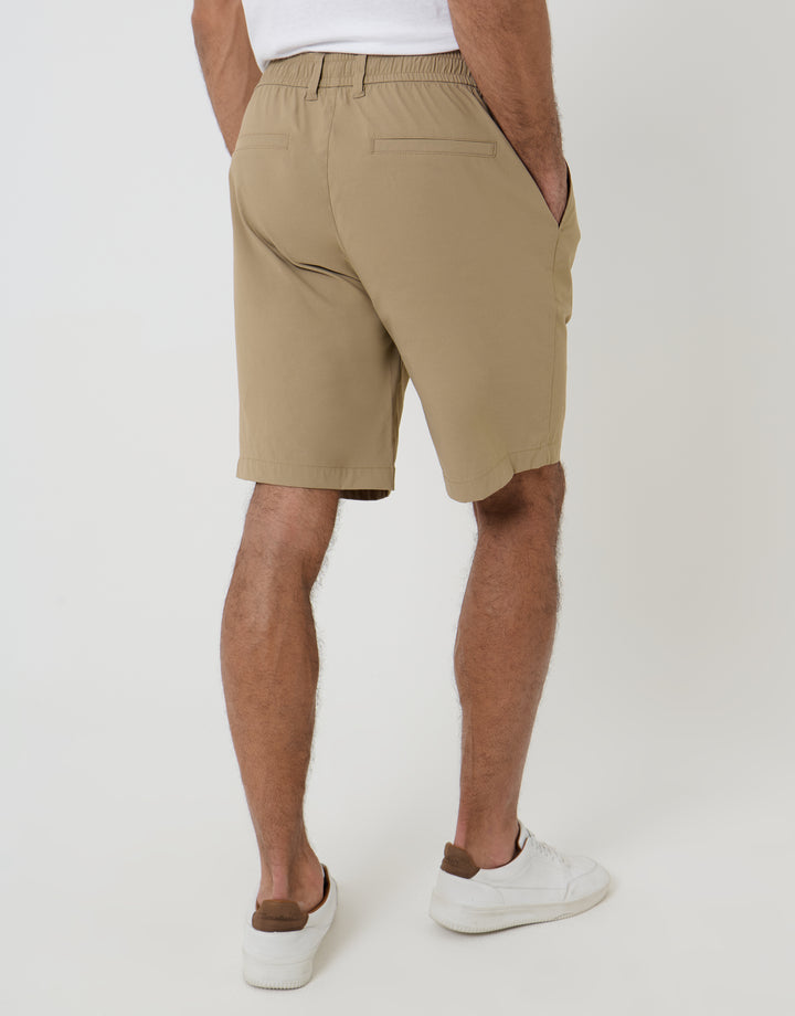 Stone Regular Fit Elasticated Waist Stretch Chino Shorts