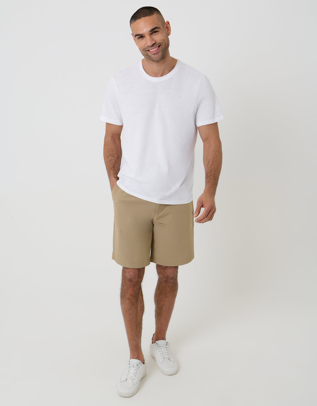 Stone Regular Fit Elasticated Waist Stretch Chino Shorts