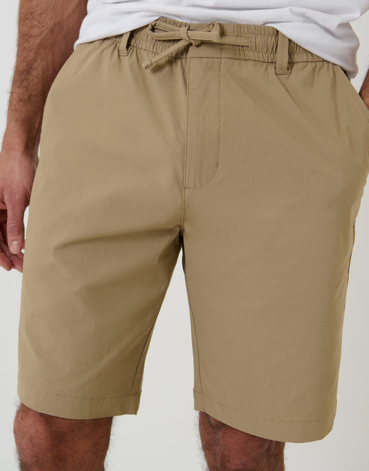Stone Regular Fit Elasticated Waist Stretch Chino Shorts