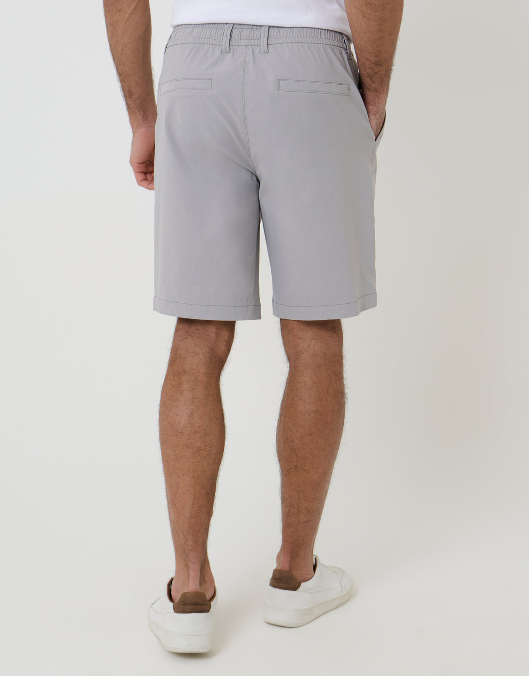 Chalk Regular Fit Elasticated Waist Stretch Chino Shorts