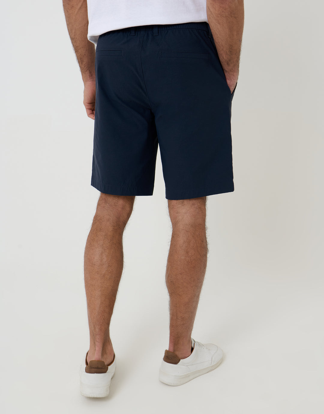 Navy Regular Fit Elasticated Waist Stretch Chino Shorts