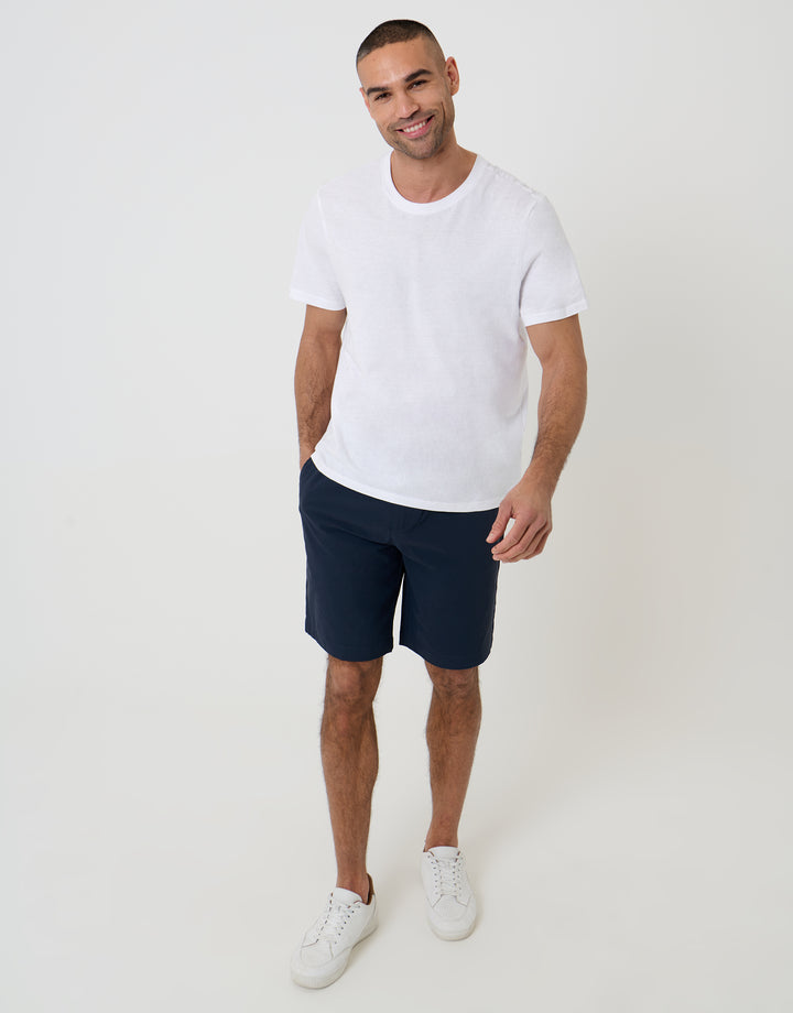 Navy Regular Fit Elasticated Waist Stretch Chino Shorts