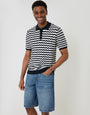 Threadbare Baggy Fit Denim Shorts in  Mid Wash - Full View
