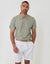 White Regular Fit Linen Blend Shorts with Belt