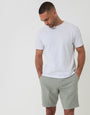 Threadbare Regular Fit Linen Blend Shorts with Belt in Sage Green - full view