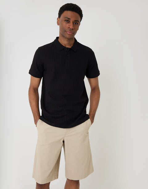 Threadbare Baggy Fit Cotton Chino Shorts in Stone - front view