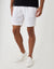 White Shorter Length Elasticated Waist Linen Blend Shorts