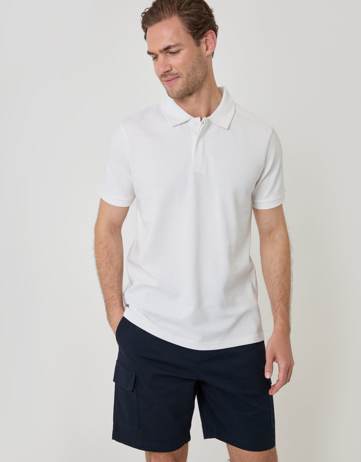 Threadbare Regular Fit Textured Cargo Shorts in Navy - full body