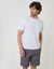 Regular Fit Patterned Stretch Chino Shorts with Belt in Slate Grey