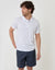 Regular Fit Patterned Stretch Chino Shorts with Belt in Navy