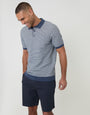 Threadbare Regular Fit Stretch 3 Pocket Chino Shorts in Navy - polo shirt pairing