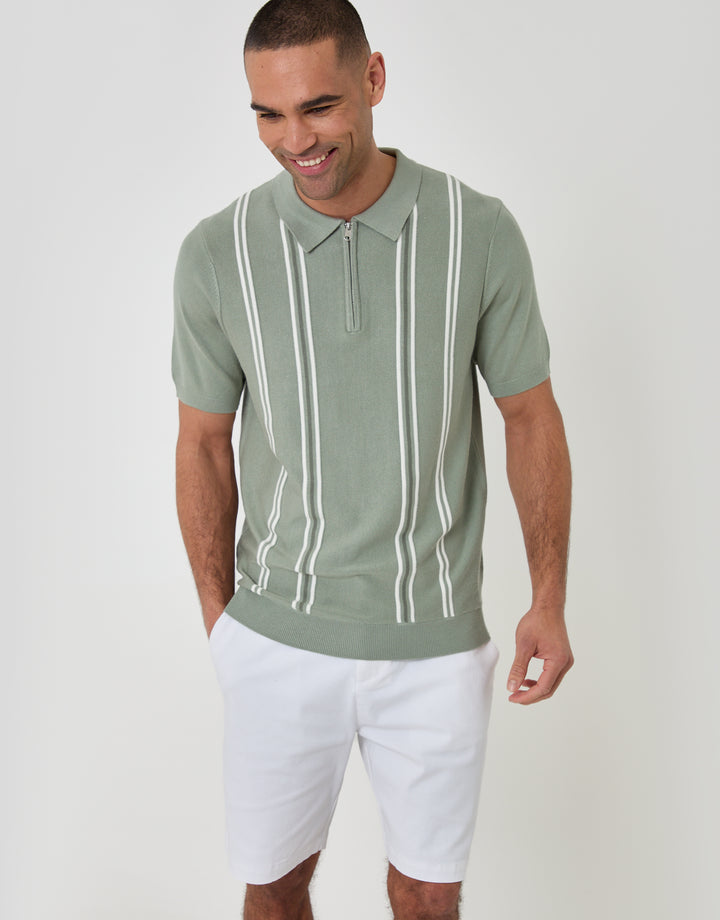 Threadbare Regular Fit Stretch 3 Pocket Chino Shorts in White - front view, hand in pocket