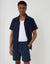 Shorter Length Cotton Shorts in Navy Stripe