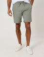 Threadbare Shorter Length Elasticated Waist Stretch Chino Shorts in Sage Green - front view