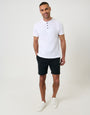 Threadbare Shorter Length Elasticated Waist Stretch Chino Shorts in Black - full body