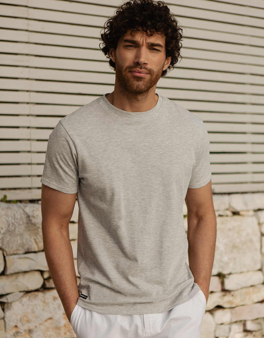 Grey Marl Popcorn Jersey T-Shirt