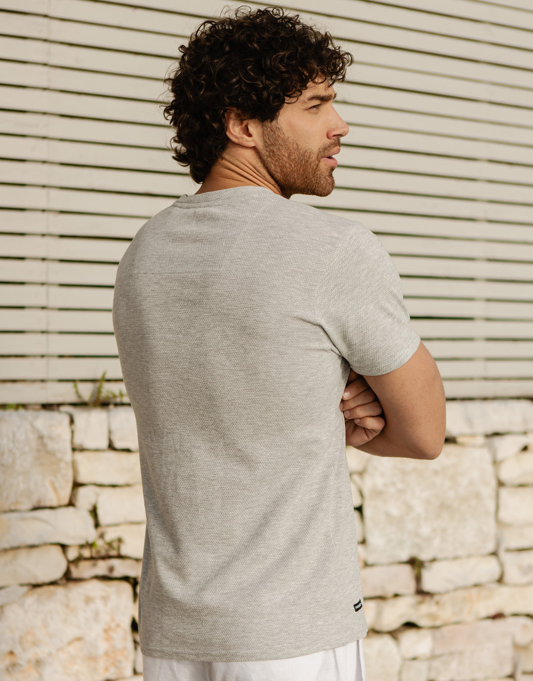 Grey Marl Popcorn Jersey T-Shirt