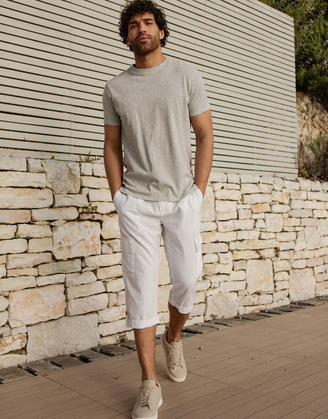 Grey Marl Popcorn Jersey T-Shirt