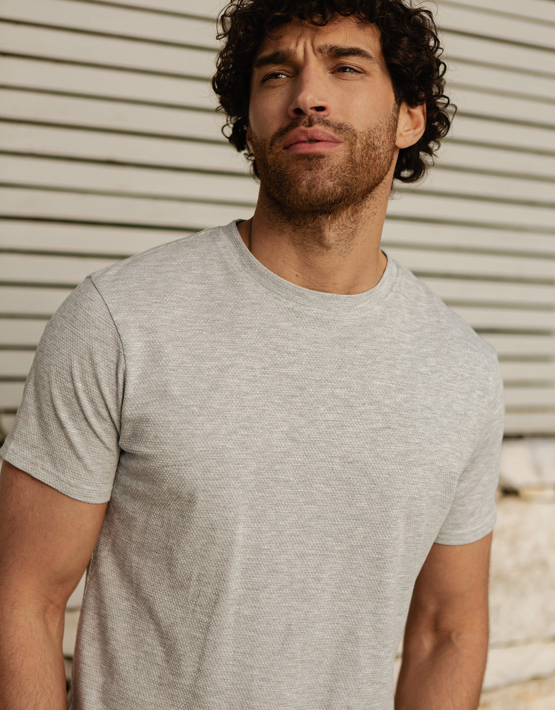 Grey Marl Popcorn Jersey T-Shirt