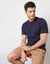 Navy Textured T-Shirt