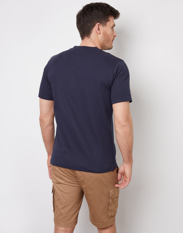 Navy Textured T-Shirt