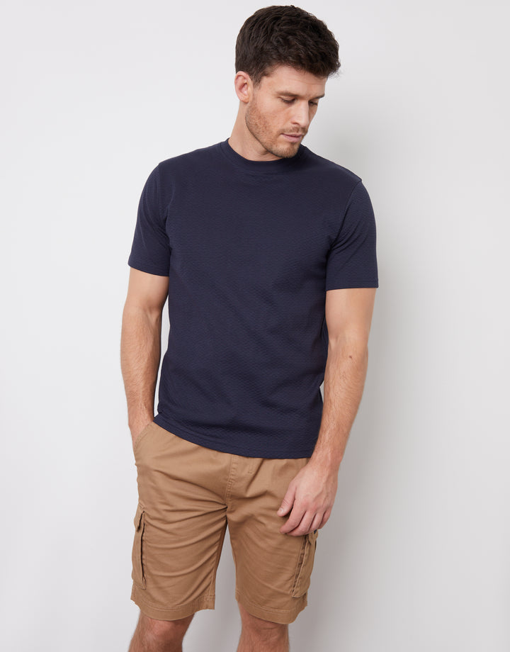 Navy Textured T-Shirt