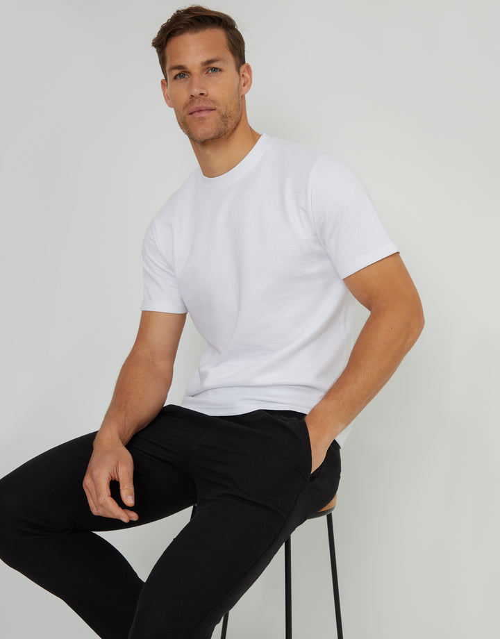 Textured T-Shirt in White
