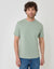 Textured Crew Neck T-Shirt in Sage Green