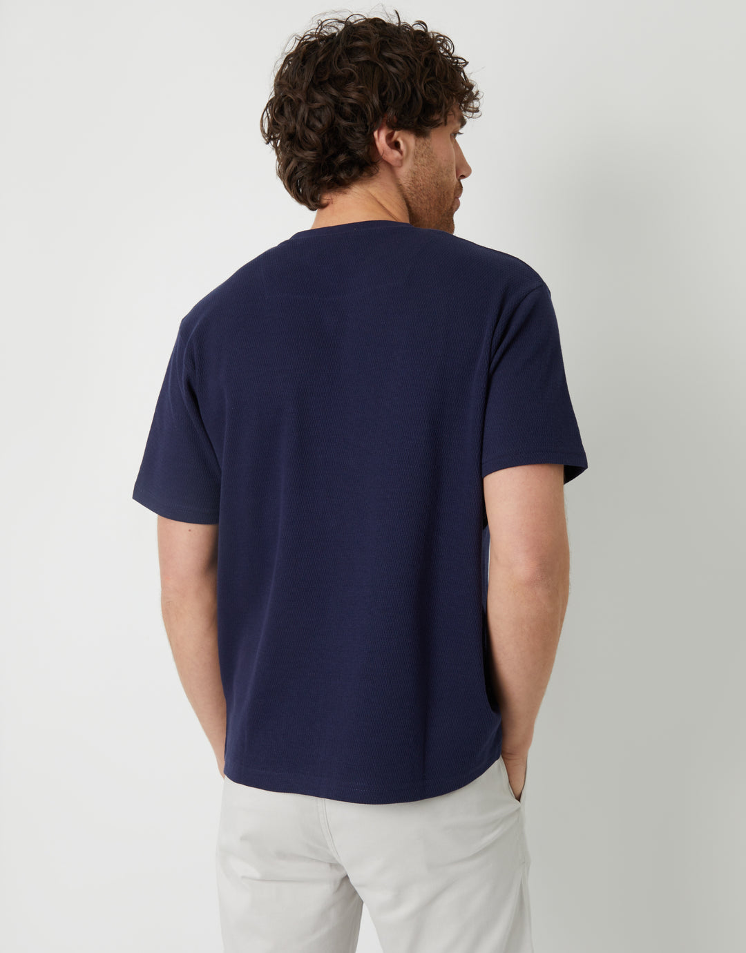 Textured T-Shirt in Navy