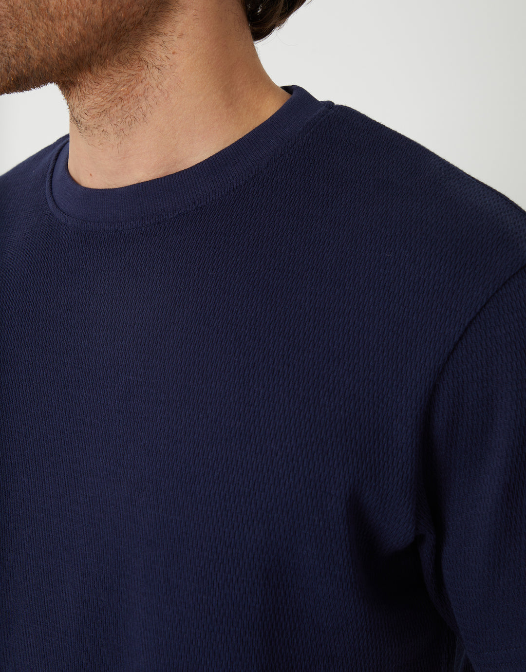 Textured T-Shirt in Navy