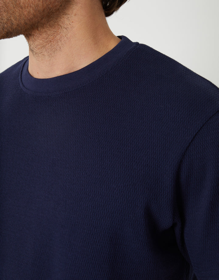 Textured T-Shirt in Navy