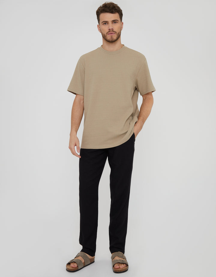 Stone Textured Relaxed Fit Short Sleeve T-Shirt