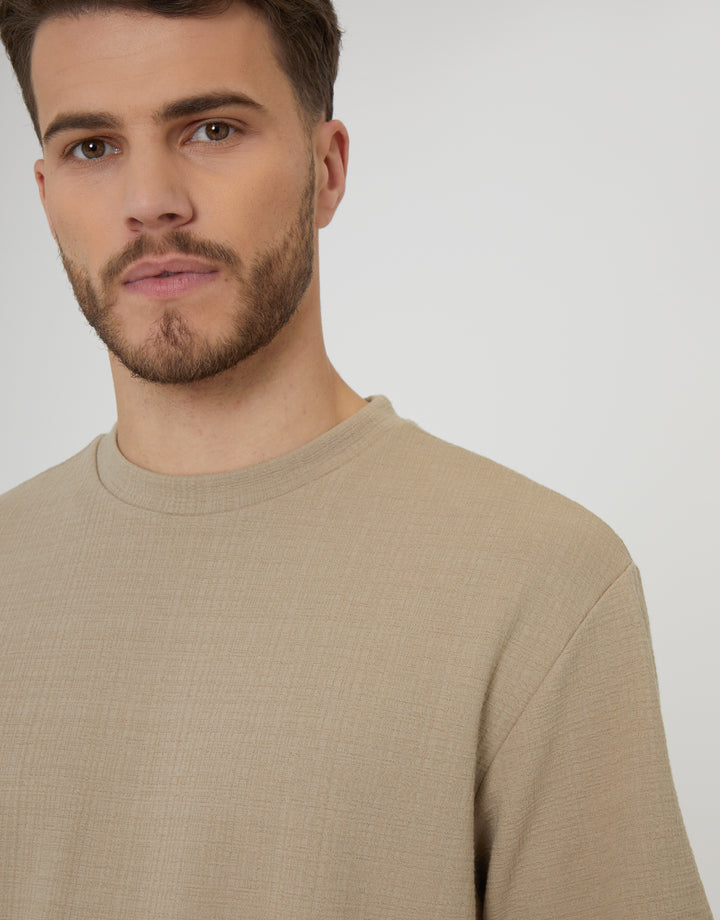 Stone Textured Relaxed Fit Short Sleeve T-Shirt