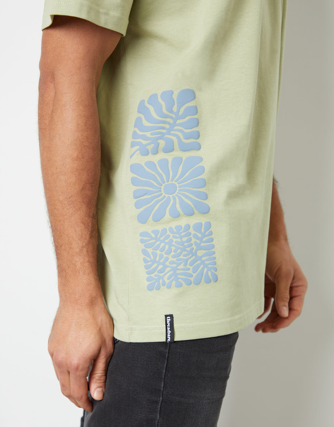 Sage Green Graphic Print Oversized T-Shirt