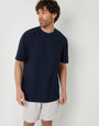Navy Textured Relaxed Fit T-Shirt