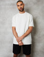 Ecru Textured Relaxed Fit T-Shirt
