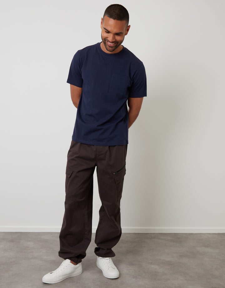 Navy Jersey Slub Short Sleeve T-Shirt