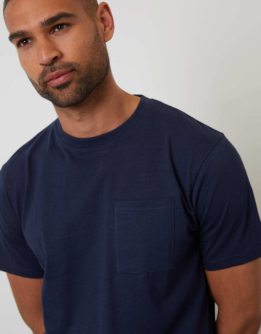 Navy Jersey Slub Short Sleeve T-Shirt