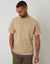 Dark Stone Mock Layer Crew Neck Popcorn Textured T-Shirt