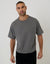 Slate Grey Boxy Relaxed Fit Cotton T-Shirt