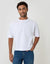White Boxy Relaxed Fit Cotton T-Shirt