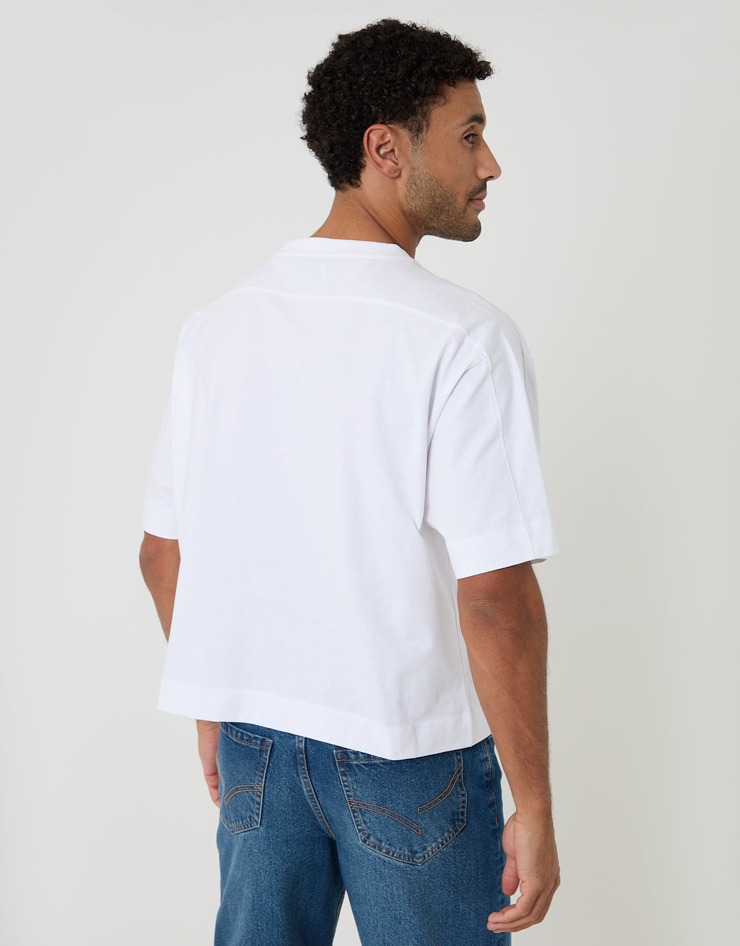 White Boxy Relaxed Fit Cotton T-Shirt