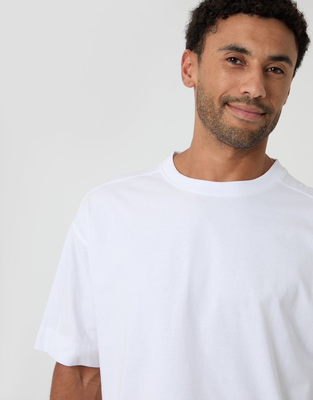 White Boxy Relaxed Fit Cotton T-Shirt