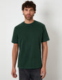 Forest Green Peached Cotton Crew Neck T-Shirt