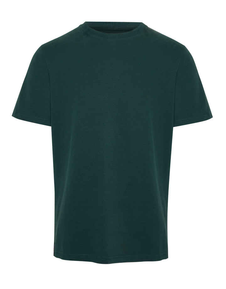 Forest Green Peached Cotton Crew Neck T-Shirt