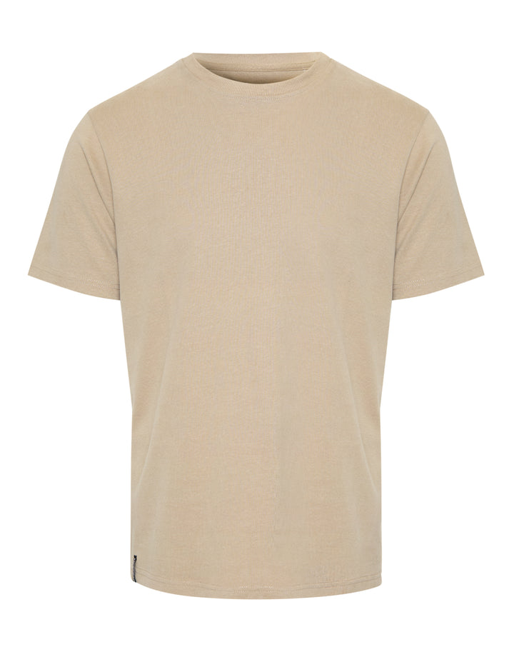 Stone Peached Cotton Crew Neck T-Shirt