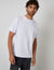 White Peached Cotton Crew Neck T-Shirt
