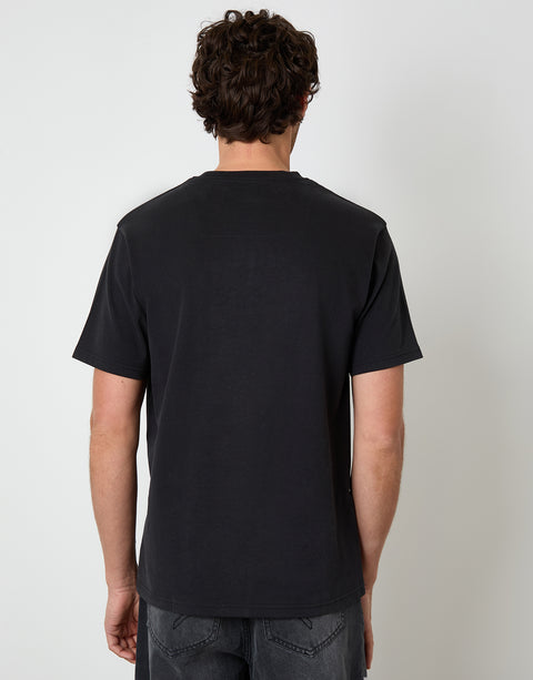 Threadbare Peached Cotton Crew Neck T-Shirt in Black - back view
